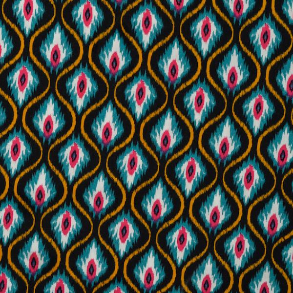 Viskosestoff mit Baumwolle Pink Peacock